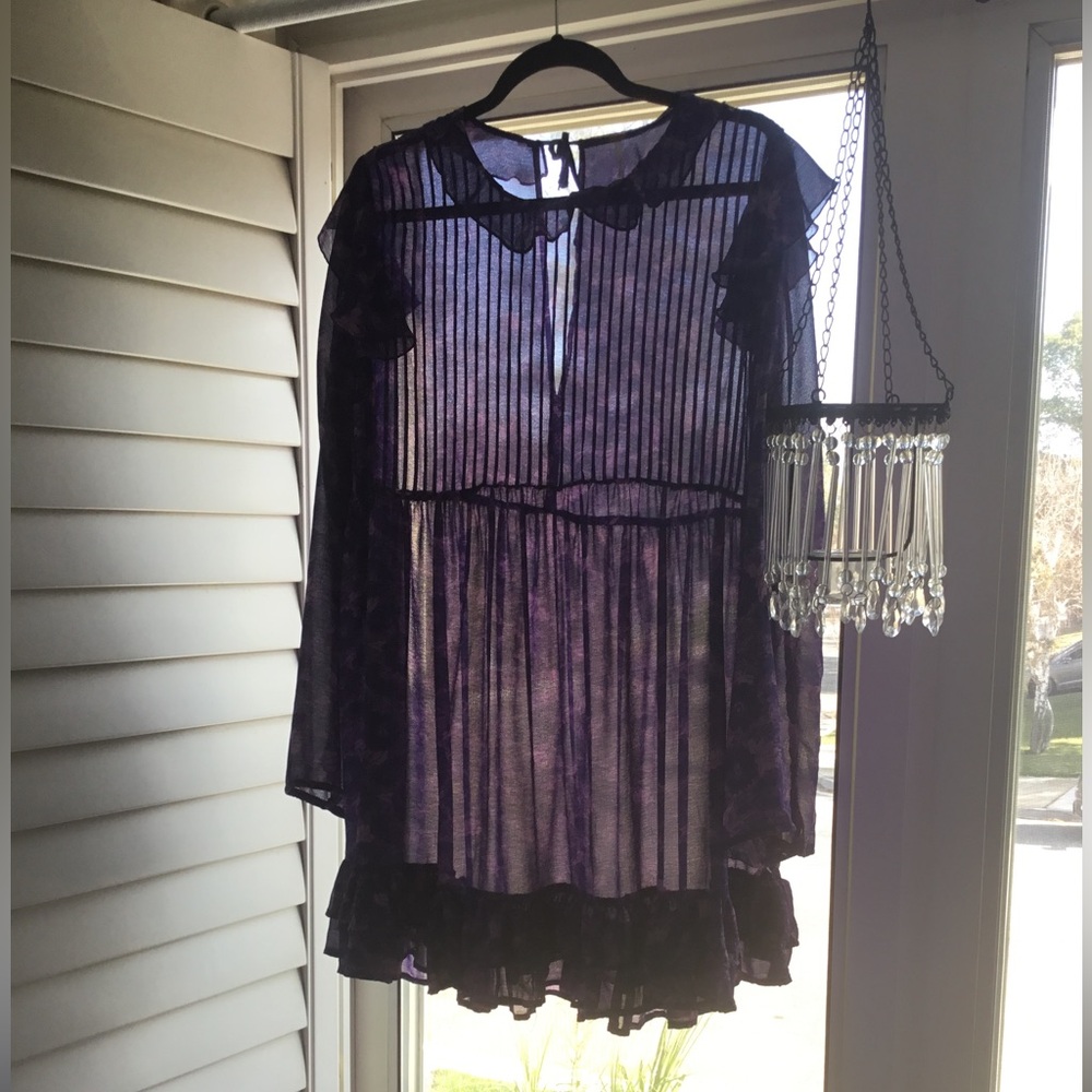 Free People Sheer Ruffle Dress